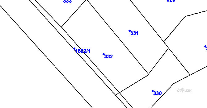 Parcela st. 332 v KÚ Milíkov u Jablunkova, Katastrální mapa