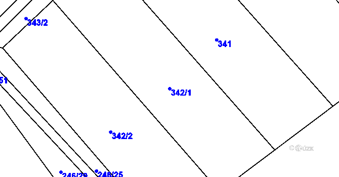 Parcela st. 342/1 v KÚ Milíkov u Jablunkova, Katastrální mapa