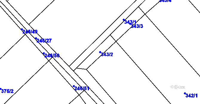 Parcela st. 343/2 v KÚ Milíkov u Jablunkova, Katastrální mapa