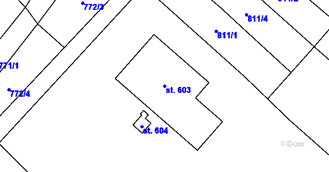 Parcela st. 603 v KÚ Milíkov u Jablunkova, Katastrální mapa