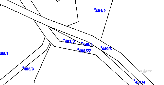 Parcela st. 449/4 v KÚ Milíkov u Jablunkova, Katastrální mapa