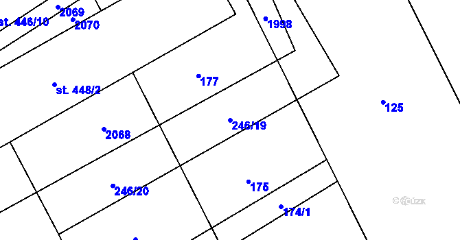 Parcela st. 246/19 v KÚ Milíkov u Jablunkova, Katastrální mapa