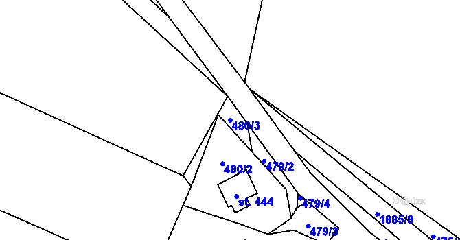 Parcela st. 480/3 v KÚ Milíkov u Jablunkova, Katastrální mapa