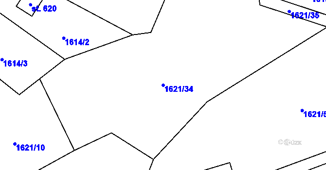 Parcela st. 1621/34 v KÚ Milíkov u Jablunkova, Katastrální mapa