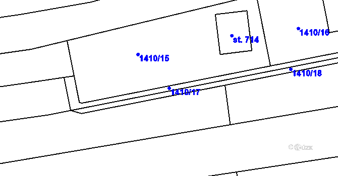 Parcela st. 1410/17 v KÚ Milíkov u Jablunkova, Katastrální mapa