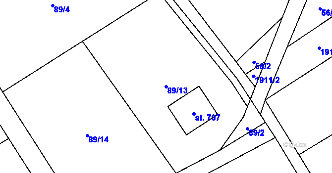 Parcela st. 89/13 v KÚ Milíkov u Jablunkova, Katastrální mapa