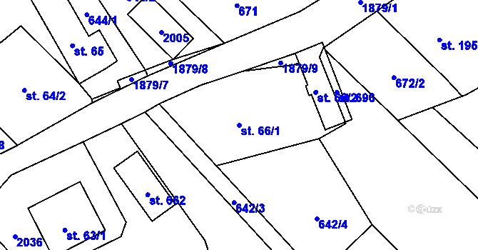 Parcela st. 66/1 v KÚ Milíkov u Jablunkova, Katastrální mapa