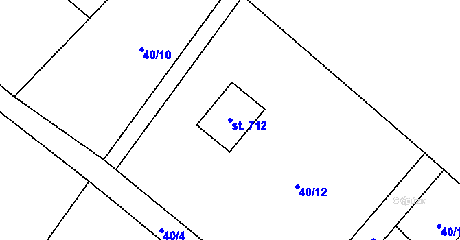 Parcela st. 712 v KÚ Milíkov u Jablunkova, Katastrální mapa