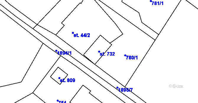 Parcela st. 732 v KÚ Milíkov u Jablunkova, Katastrální mapa