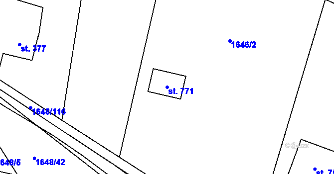 Parcela st. 771 v KÚ Milíkov u Jablunkova, Katastrální mapa