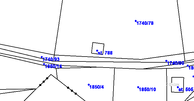 Parcela st. 788 v KÚ Milíkov u Jablunkova, Katastrální mapa