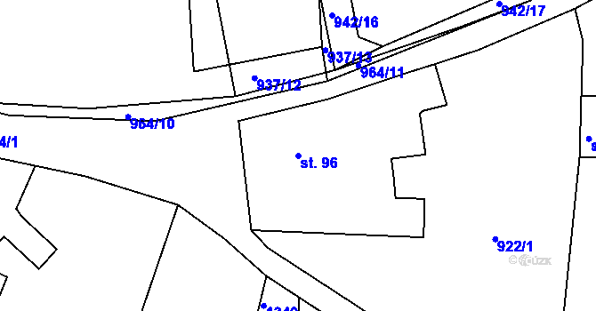 Parcela st. 96 v KÚ Milín, Katastrální mapa