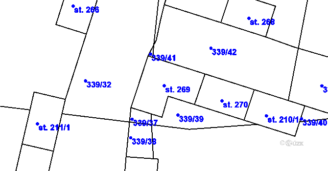 Parcela st. 269 v KÚ Milín, Katastrální mapa