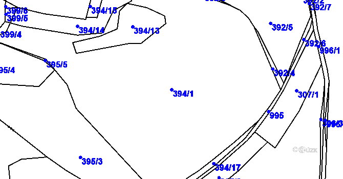 Parcela st. 394/1 v KÚ Milín, Katastrální mapa