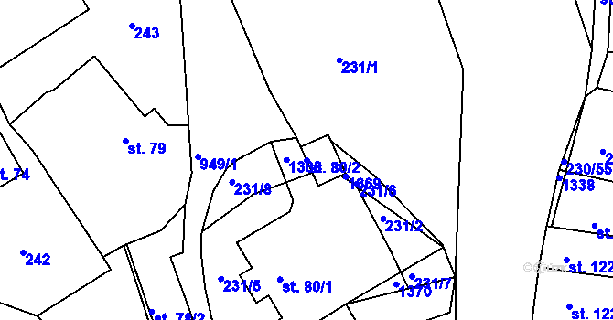 Parcela st. 80/2 v KÚ Milín, Katastrální mapa