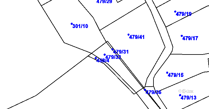 Parcela st. 479/32 v KÚ Milín, Katastrální mapa