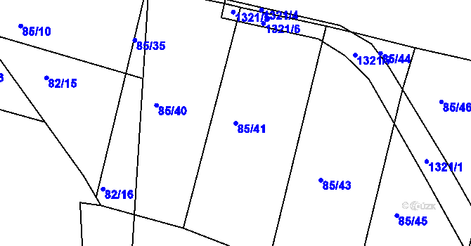 Parcela st. 85/41 v KÚ Milín, Katastrální mapa