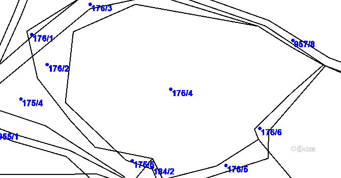 Parcela st. 176/4 v KÚ Milín, Katastrální mapa