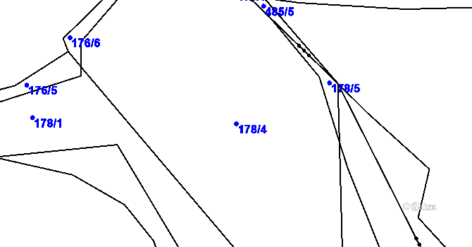 Parcela st. 178/4 v KÚ Milín, Katastrální mapa