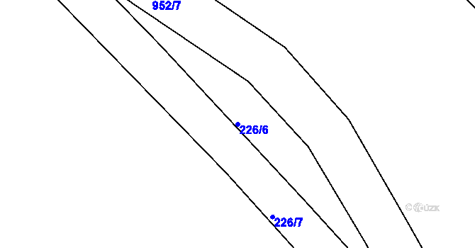 Parcela st. 226/6 v KÚ Milín, Katastrální mapa