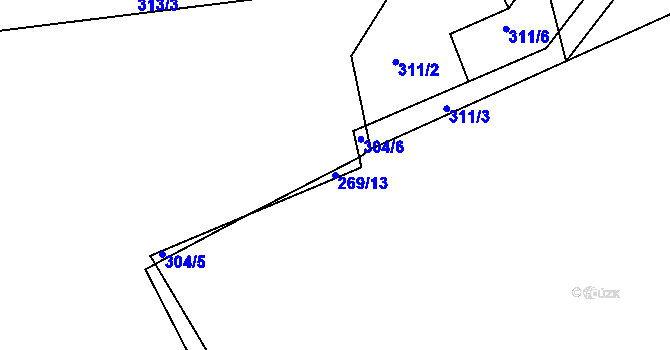 Parcela st. 269/13 v KÚ Milín, Katastrální mapa