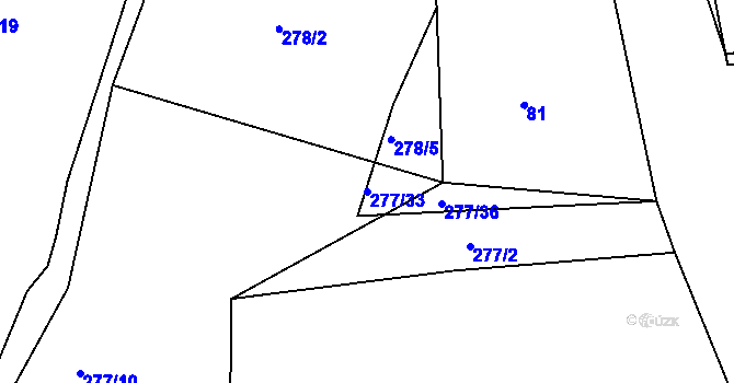 Parcela st. 277/33 v KÚ Milín, Katastrální mapa
