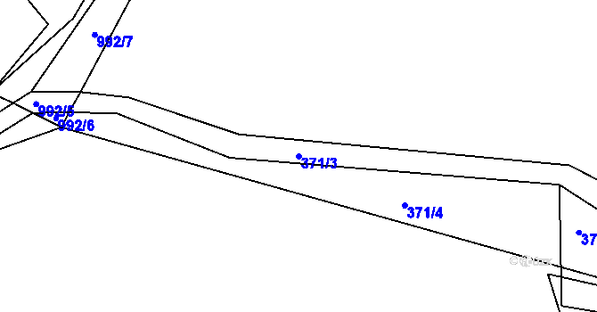 Parcela st. 371/3 v KÚ Milín, Katastrální mapa