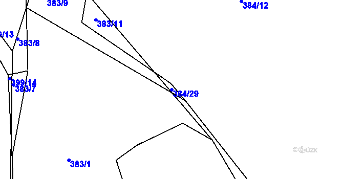 Parcela st. 384/29 v KÚ Milín, Katastrální mapa