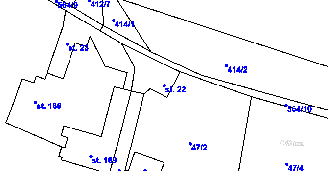 Parcela st. 22 v KÚ Bačalky, Katastrální mapa