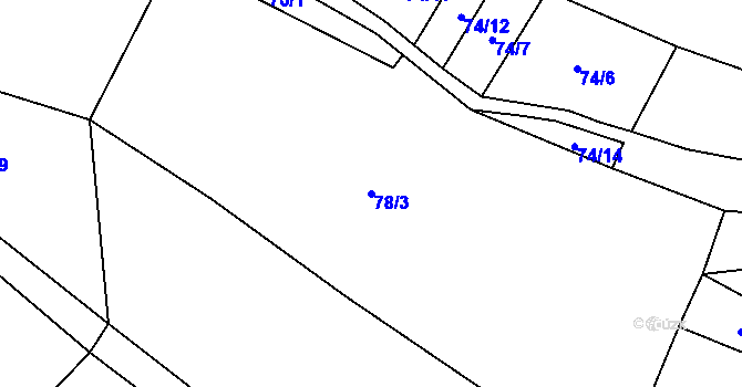 Parcela st. 78/3 v KÚ Bačalky, Katastrální mapa