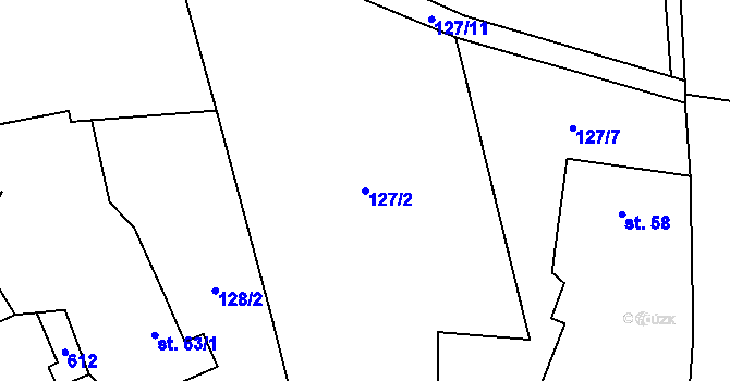 Parcela st. 127/2 v KÚ Bačalky, Katastrální mapa