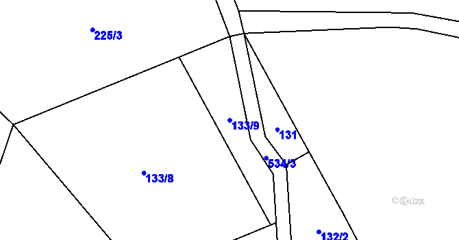 Parcela st. 133/9 v KÚ Bačalky, Katastrální mapa
