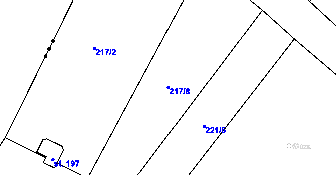 Parcela st. 217/8 v KÚ Bačalky, Katastrální mapa