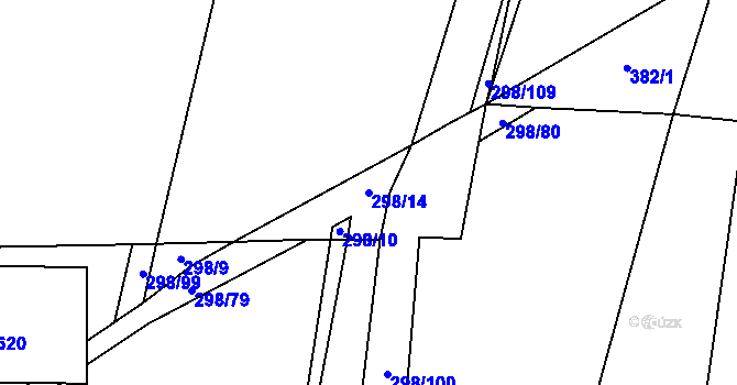 Parcela st. 298/14 v KÚ Bačalky, Katastrální mapa