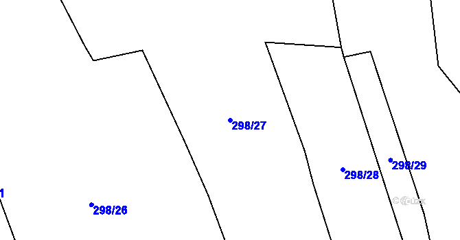 Parcela st. 298/27 v KÚ Bačalky, Katastrální mapa
