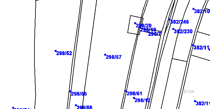 Parcela st. 298/57 v KÚ Bačalky, Katastrální mapa