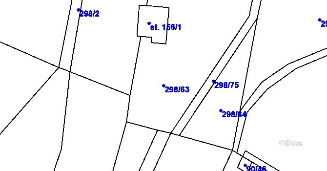 Parcela st. 298/63 v KÚ Bačalky, Katastrální mapa