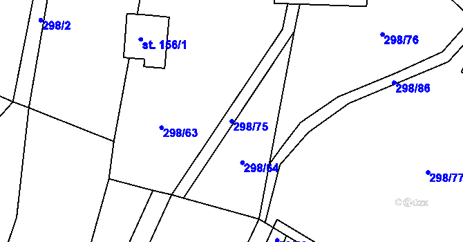 Parcela st. 298/75 v KÚ Bačalky, Katastrální mapa