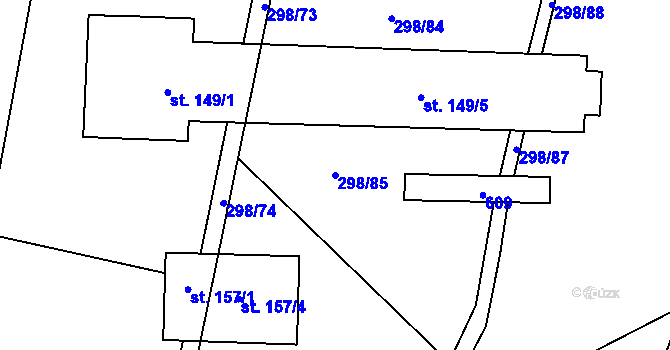 Parcela st. 298/85 v KÚ Bačalky, Katastrální mapa