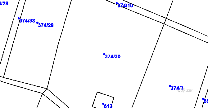 Parcela st. 374/30 v KÚ Bačalky, Katastrální mapa