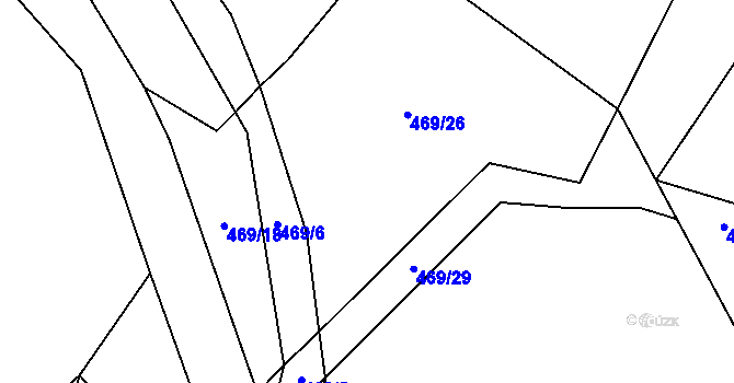 Parcela st. 469/25 v KÚ Bačalky, Katastrální mapa