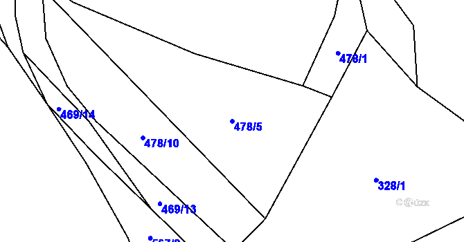 Parcela st. 478/5 v KÚ Bačalky, Katastrální mapa