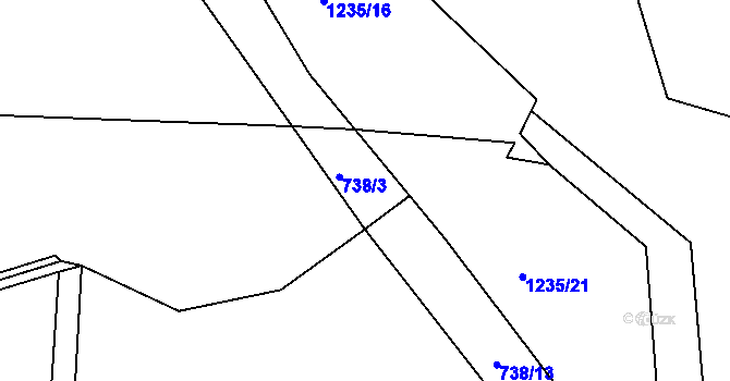 Parcela st. 738/3 v KÚ Lično u Milkovic, Katastrální mapa