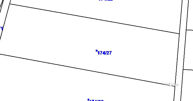 Parcela st. 174/27 v KÚ Lično u Milkovic, Katastrální mapa