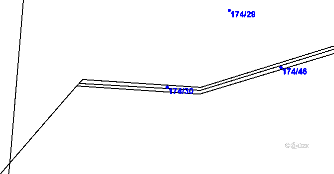 Parcela st. 174/30 v KÚ Lično u Milkovic, Katastrální mapa