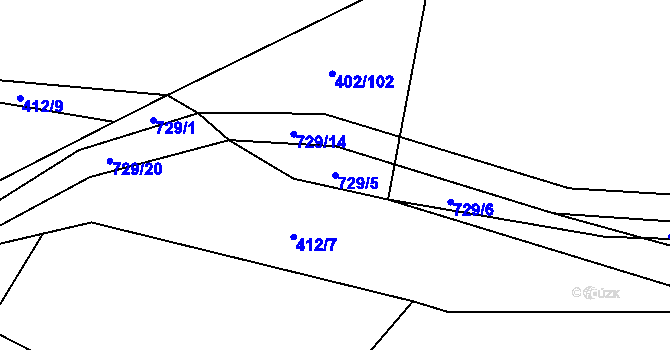 Parcela st. 729/5 v KÚ Lično u Milkovic, Katastrální mapa