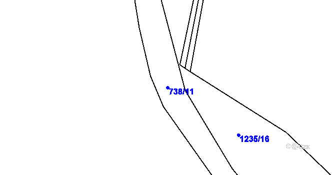 Parcela st. 738/11 v KÚ Lično u Milkovic, Katastrální mapa