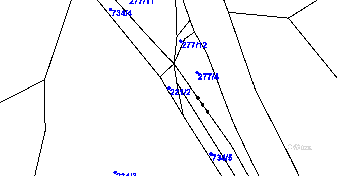 Parcela st. 221/2 v KÚ Záhuby, Katastrální mapa