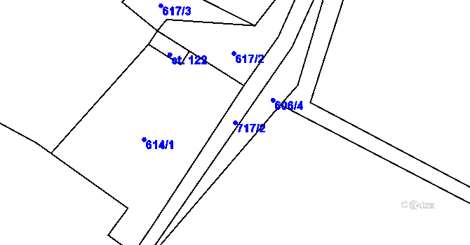 Parcela st. 717/2 v KÚ Záhuby, Katastrální mapa