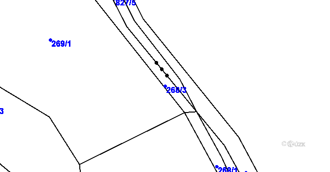 Parcela st. 268/3 v KÚ Záhuby, Katastrální mapa